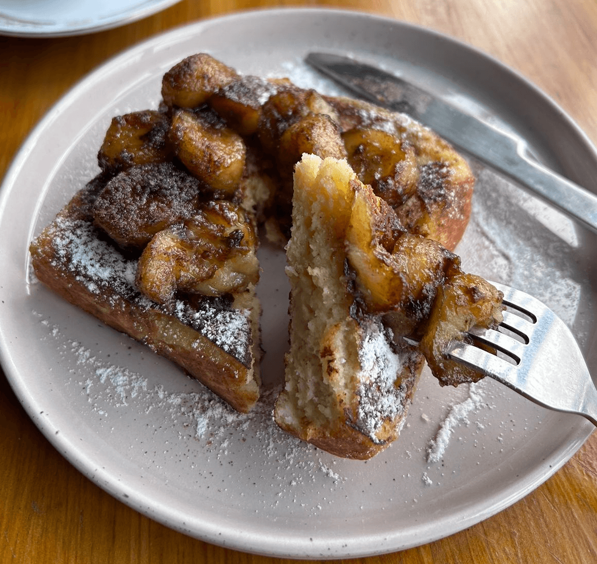 Brioche Banana Caramelized French Toast dish