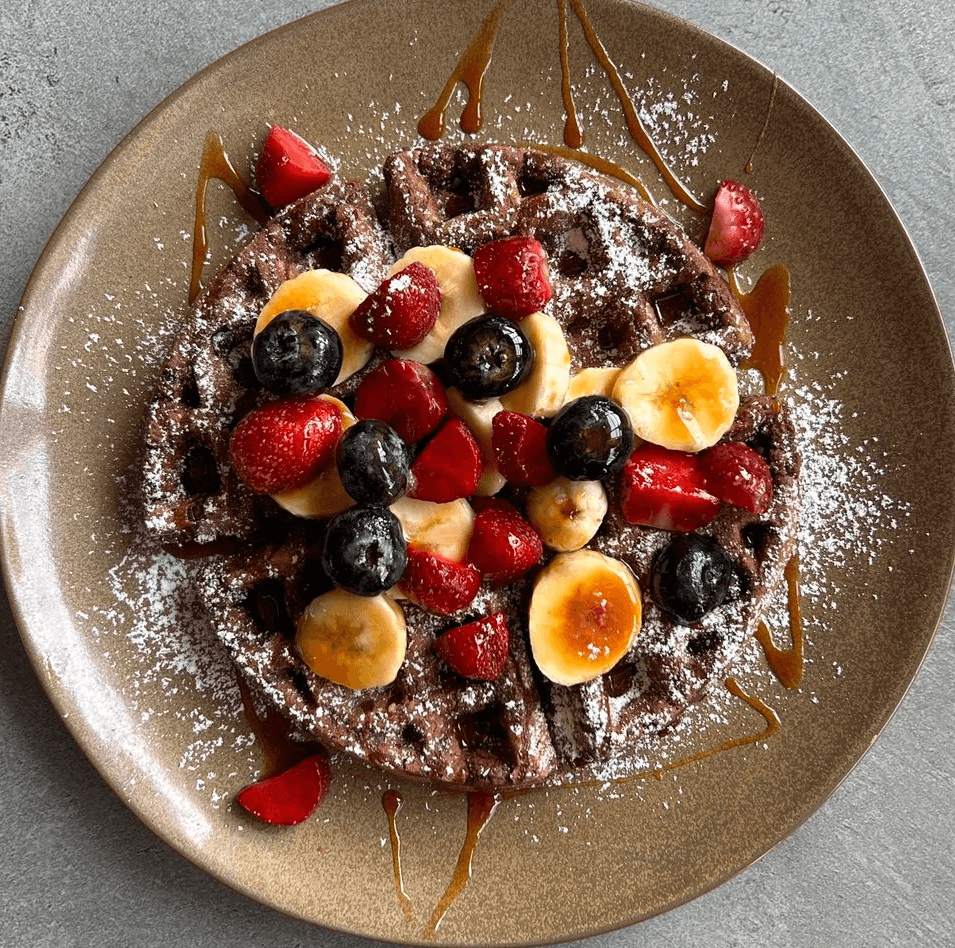 Gluten-Free Chocolate Oatmeal Waffles dish