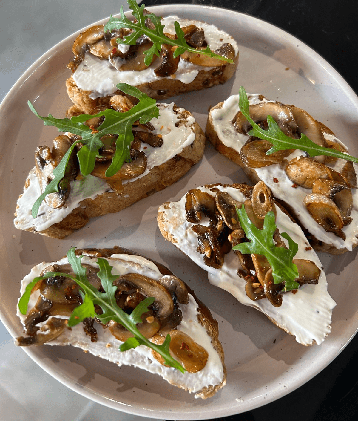 Sour Cream Mushroom Garlic Toast dish